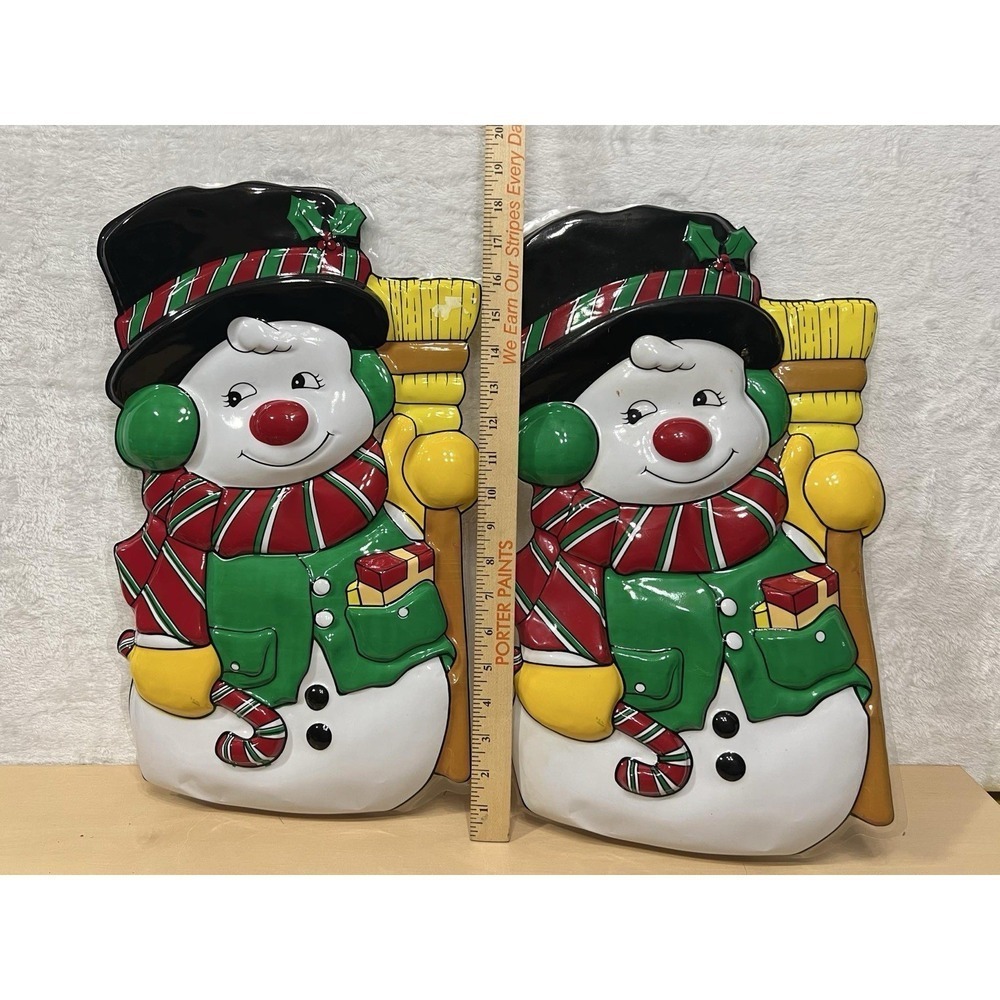 Set of 2 Snowman Shaped Serving Platters Trays Dolgencorp Dollar General 19"